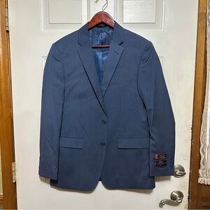 Carlo Lusso 150 Suit Blazer Jacket Mens‎ 40 R Pattern Blue Microtech